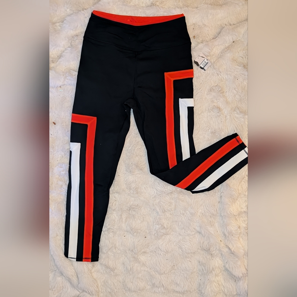 Free People Black and Red Leggings